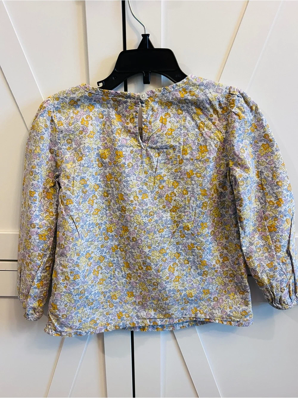 OshKosh B’gosh Girls Floral Pintuck Blouse 4T Cottagecore Long Sleeve